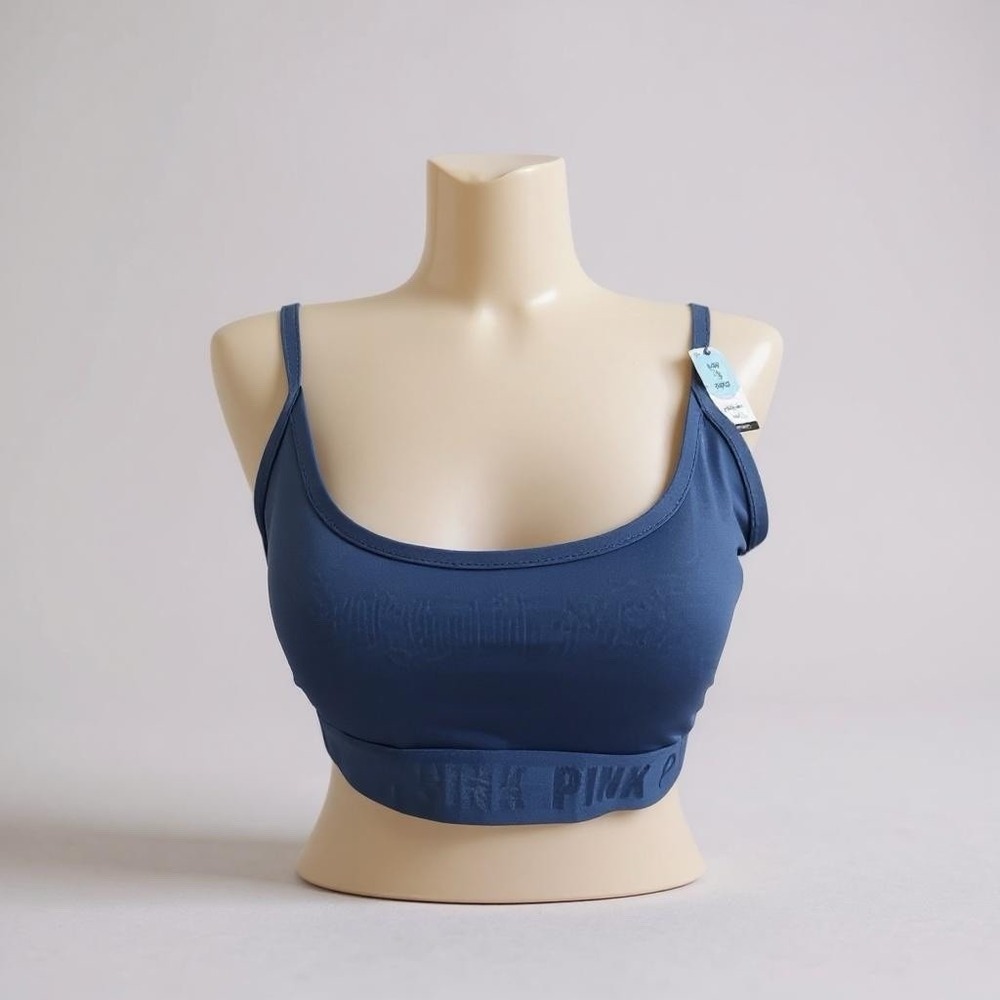 Victoria's Secret PINK Blue Gym To Swim Sports Bra - Size L - NWT